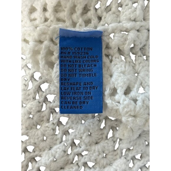 J. McLaughlin Shellona Sweater Crochet Open Knit White Cotton Womens Size L - Picture 7 of 7
